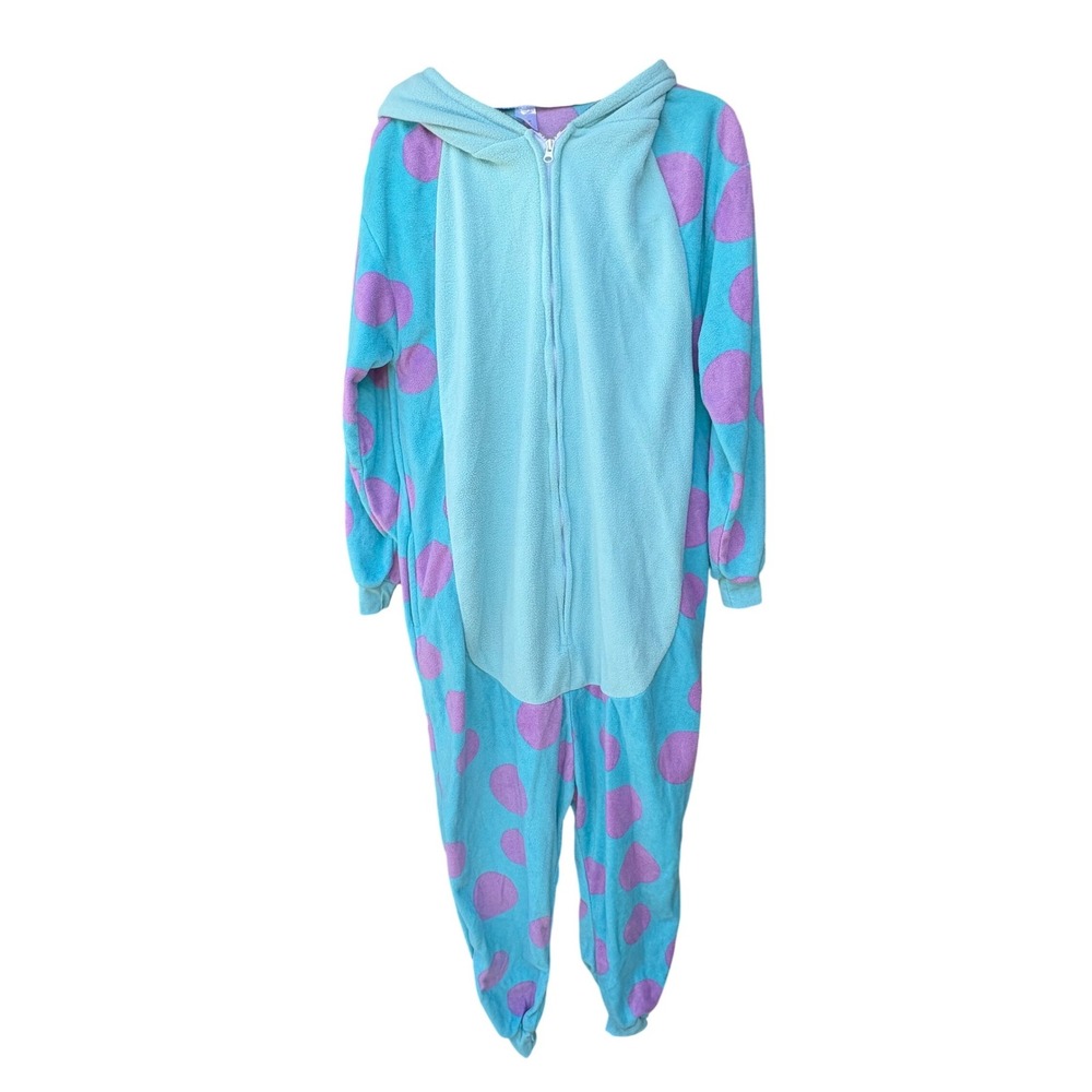 Disney Monsters Inc Sulley‎ Fleece Kigurumi Onesie Pajamas Blue Purple Medium